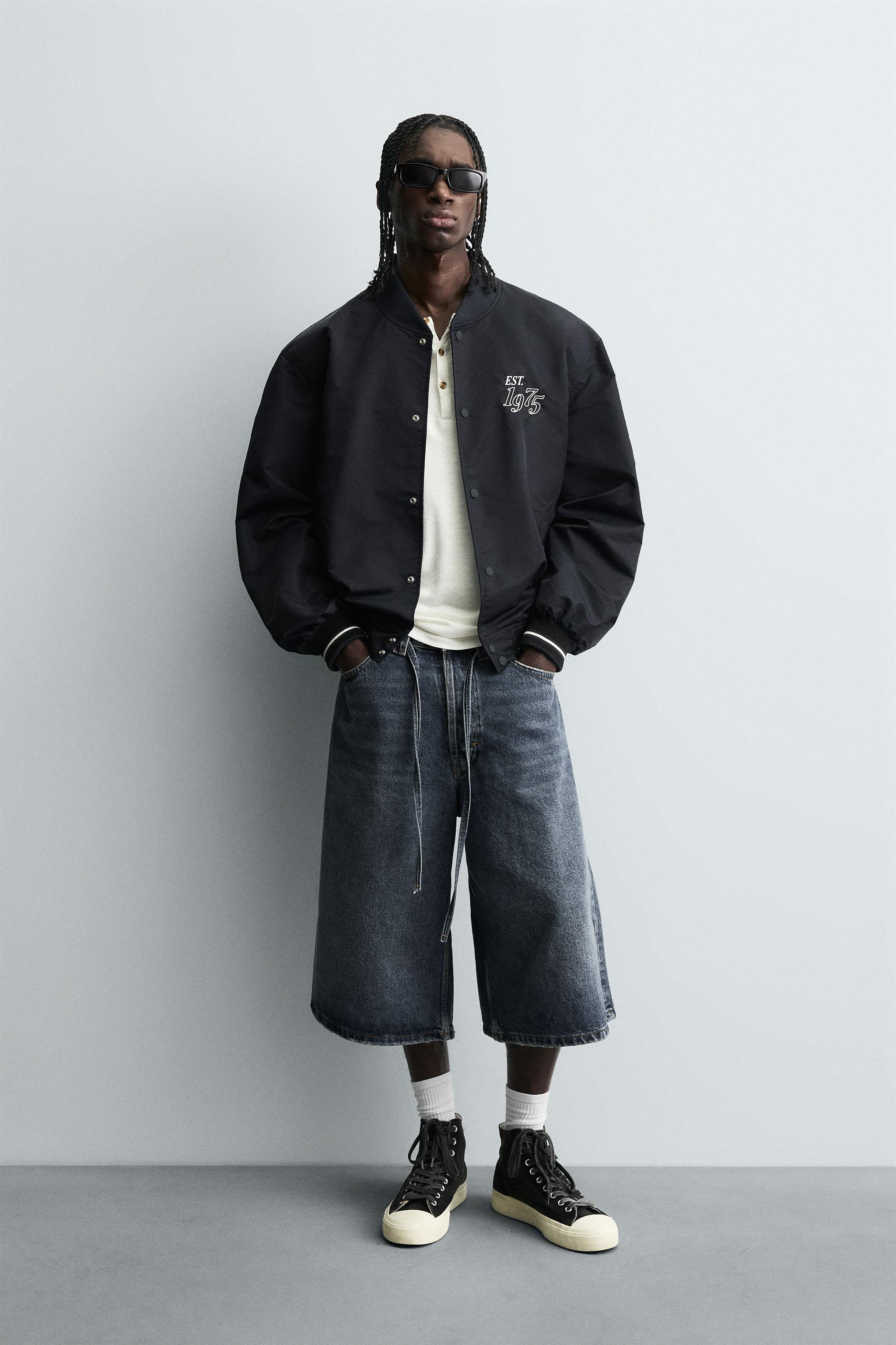 CONTRAST EMBROIDERED BOMBER JACKET